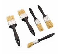 Mixed Paint Brush Set Soft Bristle Decorator Painter Tool Art Supplies Paintbrushes Doors Fence Architects Furniture Wall Painting Decorating DIY Size(1/2"+1"+1 1/2"+2"+2" 1/2) (Pack Of 5)