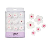 Mixed Pink & White Sugar Blossom Cake Decorations - 36 Pack