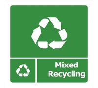 Mixed Recycling self-adhesive sign - 20 x 20 cm
