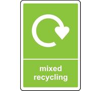 Mixed Recycling Sign - 3mm Aluminium Sign (400mm x 300mm)