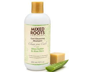 Mixed Roots Curl Cleansing Shampoo Shea Butter & Aloe Vera - Gentle Moisturizing Shampoo with Wheat Protein - Hydrates, Strengthens & Defines Curls - Removes Buildup Without Stripping - 355 ml