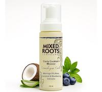 Mixed Roots Curly Cocktail Mousse 236 ml, Moringa, Coconut, Aloe Vera & Blueberry - Light Hold, Alcohol-Free Curl Definer for Frizz Control, Soft Shine & Natural Texture
