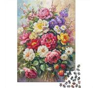 Mixed Rose Jigsaw Puzzle 1000Pc Recycled Paper for Adults Classic Flower ArtPuzzle Fun And Challenging Home Activity Fun Present & Activity Great Gift Idea 52x38cm/1000pcs