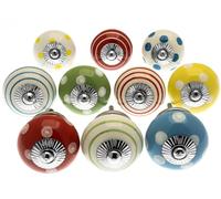 Mixed Set of Bright Coloured Cupboard Knobs x Pack 10 (MANGO-98)