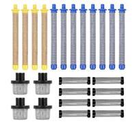 Mixed Size Paint Sprayer Strainer Set for Airless Maintenance, 24 Piece Mesh Replacement Parts with Threaded Cup Strainers for Routine Repainting Upkeep Airless Sprayer Strainer Set Paint Mesh Inserts
