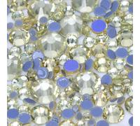 Mixed Size SS6-SS30 Glass Hot Fix Rhinestones Crystal Flatback Iron On Stones for DIY Nail Art Fabric Clothes Decoration-Light Yellow-Mix Size-1440pcs
