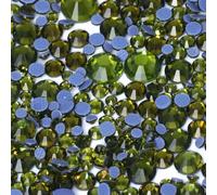 Mixed Size SS6-SS30 Glass Hot Fix Rhinestones Crystal Flatback Iron On Stones for DIY Nail Art Fabric Clothes Decoration-Olive Green-Mix Size-1440pcs