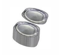 Mixed Sizes Silver Aluminium Platters - Embossed Disposable Serving Trays for Parties, Buffets, Catering, Entertaining, Hosting - (14 Inch - 25 Pcs)
