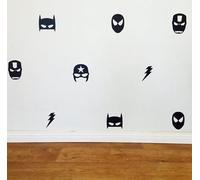 Mixed Superhero Batman Ironman Captain America Wall Art (Burgundy)