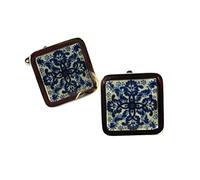 Mixed Up Dolly Cobalt Blue Portuguese Style Tile Cufflinks