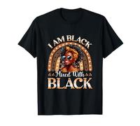 Mixed with Black Proud Black History Afro Woman Rainbow T-Shirt