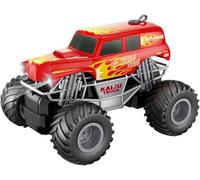 MIXEL 1:16 Thrilling Remote Control Monster Truck Toy, Flashing Led Light, Battery Operated, Eye Catching Theme, USB Charging Cable, Promote Motor Skills, (Red)