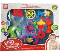 MIXEL 8 Pcs Baby Rattle Set, Infant Grab and Shake Rattle, Fun and Engaging Playset, Sensory Teether Toy, Funny Little Toy, Educational Infant Toys, Gifts for Baby