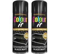 MIXEL All Purpose Black Matte Spray Paint, Quick Drying, Non Cracking, Durable And Matte Finish, Easy To Use, Interior And Exterior Use On Metal, Plastic, Wood, 250ml (2Pcs)