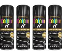 MIXEL All Purpose Black Matte Spray Paint, Quick Drying, Non Cracking, Durable And Matte Finish, Easy To Use, Interior And Exterior Use On Metal, Plastic, Wood, 250ml (4Pcs)