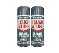 MIXEL All-Purpose Enamel Grey Primer Paint Spray, Quick Drying Formula, Easy To Apply, Suitable for Wood, Plastic, Metal, Interior and Exterior Use, Long-Lasting, 400ml, (2 Pcs)
