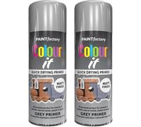 MIXEL All-Purpose Grey Primer Spray Paint, Quick Drying, Indoor and Outdoor Use, Matte Finish, Easy to Apply, Long-Lasting, For Metal, Wood, & Plastic, 250ML (2 PCS)