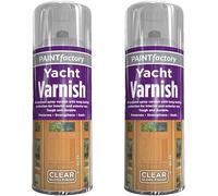 MIXEL All Purpose Yacht Varnish, Professional Gloss Finish Spray Wood Colour Paint, Interior and Exterior Application, Fast Drying Sealer, Easy to Apply, 400ml (Pack of 2)