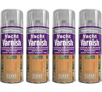 MIXEL All Purpose Yacht Varnish, Professional Gloss Finish Spray Wood Colour Paint, Interior and Exterior Application, Fast Drying Sealer, Easy to Apply, 400ml (Pack of 4)