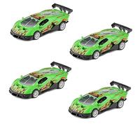 MIXEL Alloy Scissors Door Return Force Car, Pull-Back Mechanism, Smooth-Rolling Action, Collectible, and Playable, Great for All Ages, Green, (4 Pcs)