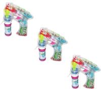 MIXEL Automatic Bubble Ray G-U-N, Flashing LED Light, Battery Operated, Comfortable Grip, Lightweight, Ergonomic Design, Perfect For Outdoor Play (3 Pcs)
