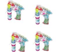 MIXEL Automatic Bubble Ray G-U-N, Flashing LED Light, Battery Operated, Comfortable Grip, Lightweight, Ergonomic Design, Perfect For Outdoor Play (4 Pcs)