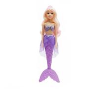 MIXEL Beautiful Mermaid Doll Toy for Girls, Magical Underwater Princess, Long Hair, Glitter Tail, Ocean Fantasy Playset, Gift for Kids Ages 3+ (purple)