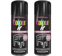 MIXEL Black Colour Satin Spray Paint, Durable And Satin Finish, Non Cracking, Quick Drying, Easy To Use, Interior And Exterior Use On Metal, Plastic, Wood, 250ml