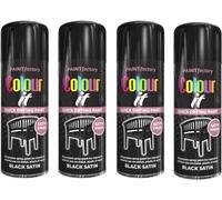 MIXEL Black Colour Satin Spray Paint, Durable And Satin Finish, Non Cracking, Quick Drying, Easy To Use, Interior And Exterior Use On Metal, Plastic, Wood, 250ml