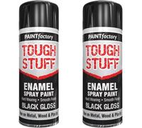 MIXEL Black Gloss Enamel Spray Paint, Tough And Durable, Smooth Finish, Non Cracking, Quick Drying, Long-Lasting Protection, Ideal Use On Metal, Wood, Plastic, 400ml (2Pcs)