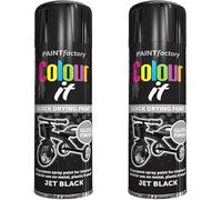 MIXEL Black Gloss Spray Paint Can, Quick Drying, Aerosol Paint, Sleek And Glossy, Interior And Exterior, Durable and Weather-Resistant, 250ml, (Pack of 2)