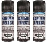 MIXEL Black Hammer Effect Spray, Quick-Drying Formula, DIY Enthusiasts, Perfect For Use On Metal, Wood, Plastic, Ensuring Long-Lasting Protection Against Rust, Corrosion, 400ml, (3 Pcs)