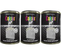 MIXEL Black Iron Gate Tin Paint, Quick-Drying Formula, DIY Enthusiasts, Long-Lasting, Easy-To-Apply, Ideal for Gates, Fences, Railings, Interior And Exterior Use, 300ml, (3 Pcs)