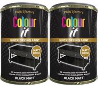 MIXEL Black Matt Tin Paint, Quick Drying Formula, DIY Projects, Perfect For Wood, Metal, Plastic, Suitable For Both Interior And Exterior Use, Easy To Apply, 300ml, (2 Pcs)