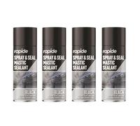 MIXEL Black Spray And Seal Mastic Sealant Spray Paint, Non Cracking, Quick Drying, Easy To Use, Ideal Use For Roof, Window, Pipes, Guttering, Wood, Metal, 300ml (4Pcs)