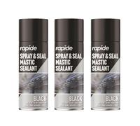 MIXEL Black Spray And Seal Mastic Sealant Spray Paint, Non Cracking, Quick Drying, Easy To Use, Ideal Use For Roof, Window, Pipes, Guttering, Wood, Metal, 300ml (3Pcs)