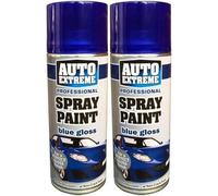 MIXEL Blue Gloss Spray Paint, Easy To Apply, Long-Lasting, Perfect For DIY Projects, Home Décor, Crafts, Wood, Metal, Plastic, Ideal For Indoor And Outdoor Use, 400ml, (2 Pcs)
