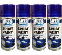 MIXEL Blue Gloss Spray Paint, Easy To Apply, Long-Lasting, Perfect For DIY Projects, Home Décor, Crafts, Wood, Metal, Plastic, Ideal For Indoor And Outdoor Use, 400ml, (4 Pcs)
