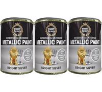 MIXEL Bright Silver Metallic Tin Paint, Quick-Drying Formula, DIY Enthusiasts, Easy-to-Apply, Ideal for Crafting, DIY Projects, Home Décor, Wood, Metal, 300ml, (3 Pcs)