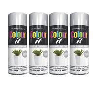 MIXEL Brilliant White Gloss Spray Paint, Quick-Drying Formula, Long-Lasting Protection, DIY Projects, Ideal For Wood, Metal, Plastic, Interior And Exterior Use, 250ml, (4 Pcs)