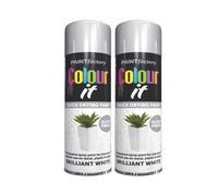 MIXEL Brilliant White Gloss Spray Paint, Quick-Drying Formula, Long-Lasting Protection, DIY Projects, Ideal For Wood, Metal, Plastic, Interior And Exterior Use, 250ml, (2 Pcs)