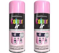 MIXEL Bubblegum Pink Gloss Spray Paint, Quick-Drying Formula, Easy-To-Apply, Long-Lasting, Ideal For Crafting, DIY, Automotive, Home Décor, Indoor And Outdoor Use, 400ml, (2 Pcs)