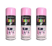 MIXEL Bubblegum Pink Gloss Spray Paint, Quick-Drying Formula, Easy-To-Apply, Long-Lasting, Ideal For Crafting, DIY, Automotive, Home Décor, Indoor And Outdoor Use, 400ml, (3 Pcs)