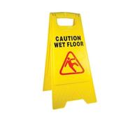 MIXEL Caution Wet Floor Yellow Safety Sign, Durable and Foldable, Wet floor sign Indoor and outdoor, Lightweight and portable, Easy storage