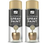 MIXEL Champagne Gold Metallic Spray Paint, Easy-to-Apply, Quick-Drying Formula, Perfect for Home Décor, Craft Projects, Wood, Metal, Glass, Plastic, 400ml, (2 Pcs)