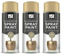 MIXEL Champagne Gold Metallic Spray Paint, Easy-to-Apply, Quick-Drying Formula, Perfect for Home Décor, Craft Projects, Wood, Metal, Glass, Plastic, 400ml, (3 Pcs)