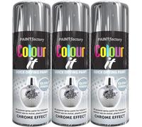 MIXEL Chrome Effect Gloss Spray Paint, Quick Drying Formula, DIY Projects, Ideal For Enhancing Metal, Wood, Plastic, Glass, Perfect For Crafting, Automotive, 400ml, (3 Pcs)