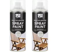 MIXEL Clear Lacquer Spray Paint, Easy To Apply, Quick-Drying Formula, Ideal For Craft Projects, DIY Home Décor, Wood, Metal, Plastic, Indoor And Outdoor Use, 400ml, (2 Pcs)