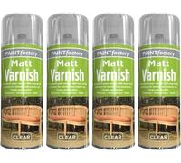 MIXEL Clear Varnish Spray Paint, Matte Finish, Tough and Durable, Long Lasting Performance, Easy to Use, Interior and Exterior Use Wooden Furniture, Cabinets, 200ml (4pcs)