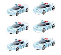MIXEL Colorful Pullback Mini Police Toy Cars, Pullback Mechanism, Vibrant Colour, Versatile, and Fun Play, Engaging for All Ages, (6 Pcs)